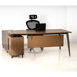 ناقو مكتب 200 سم قطعتين بني وودي