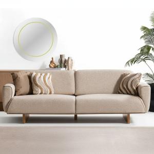 لاروس كنب ثلاثي كريمي وودي