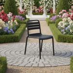 نست كرسي للمقاهي والحدائق بدون مسند يد - أسود N1