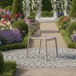 نست كرسي للمقاهي والحدائق بدون مسند يد - بيج N1