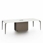 نيو ميامي طاولة اجتماع بيضاء 280 سم وودي