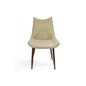 كرسي جلد بيج وودي