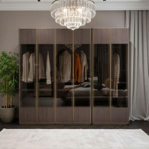 الاسكا  دولاب ملابس فاخر 6 أبواب بني وودي