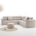 التون طقم كنب زاوية 3 قطع رمادي فاتح وودي