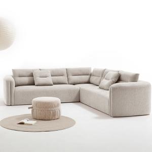 التون طقم كنب زاوية 3 قطع رمادي فاتح وودي