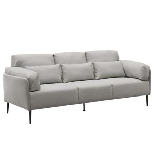 فينا كنب مكتبي ثلاثي رمادي وودي