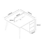 الارا قواطع نفرين 120 سم وودي
