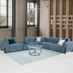 فيولا طقم كنب زاوية أزرق وودي