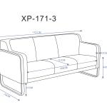 إكال كنب مكتبي ثلاثي اسود وودي