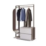 باموكليه وحدة تخزين وتعليق ملابس بمرآة وودي