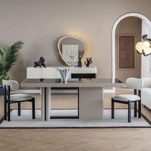 بونتي طاولة طعام بسطح زجاجي بدون كراسي وودي