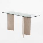 ليفربول كونسول بسطح زجاجي وودي