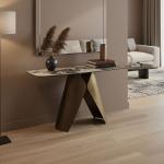 ناتالي طاولة مدخل بسطح رخام صناعي منقوش وودي