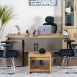 كرسي مكتبي ثابت أسود وودي