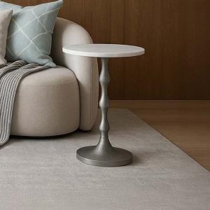 سيلفر طاولة خدمة بقاعدة معدنية وودي