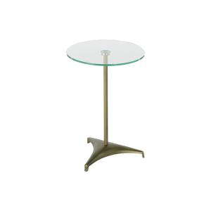 كلير طاولة خدمة بقاعدة معدنية أنيقة - زجاج-شفاف