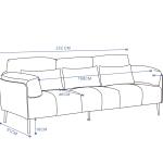 فينا كنب مكتبي ثلاثي رمادي وودي