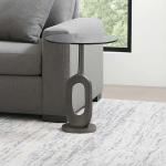 سيرا طاولة خدمة بقاعدة معدنية باللون الرمادي - زجاج-عسلي