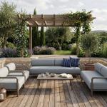 أطلس طاولة قهوة خارجية من معدن وودي