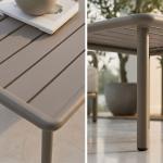 أطلس طاولة قهوة خارجية من معدن وودي