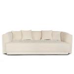 ليكسا كنب مخمل كريمي 3 مقاعد عرض 240 سم وودي