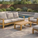 نيو هيڤن طقم كنب خارجي وودي