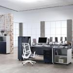 نيتشر كرسي مكتب رمادي دوار متحرك بدون مسند رأس وودي