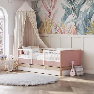 بونو سرير للأطفال الصغار 100×200 سم زهري وودي