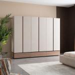 لوجانو دولاب ملابس كريمي 6 أبواب وودي