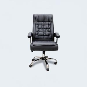 كرسي مكتبي جلد أسود وودي