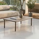 أطلس طاولة قهوة خارجية من معدن وودي