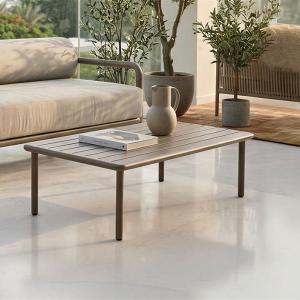 أطلس طاولة قهوة خارجية من معدن وودي