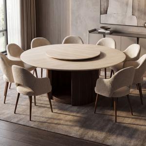 بريمو طاولة طعام دائرية رخام مع كراسي